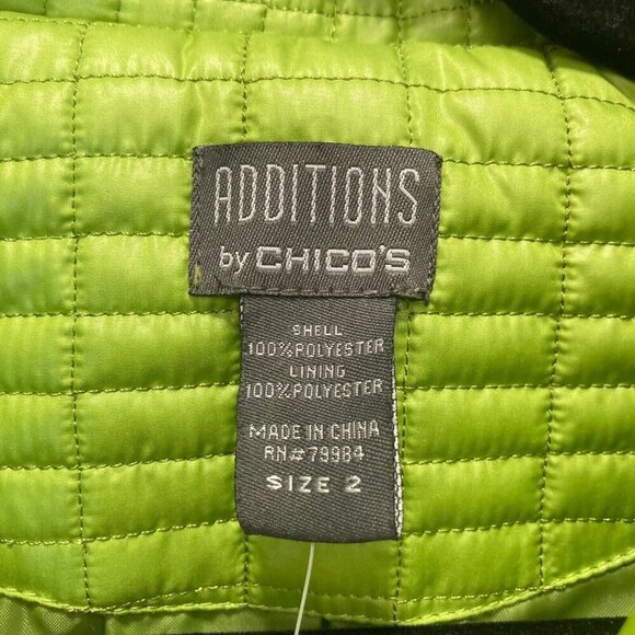NEW Chicos Additions Green Quilted Zip Up Spring Jacket Size 2 (Large) Telluride - Picture 4 of 15